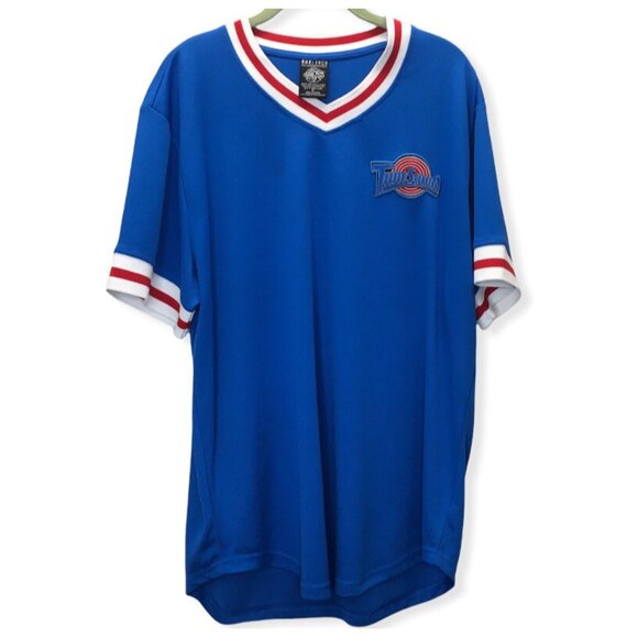 Vintage Box Lunch Space Jam Tune Squad Warmup Jersey Shirt Men XL Blue V Neck - Picture 2 of 8